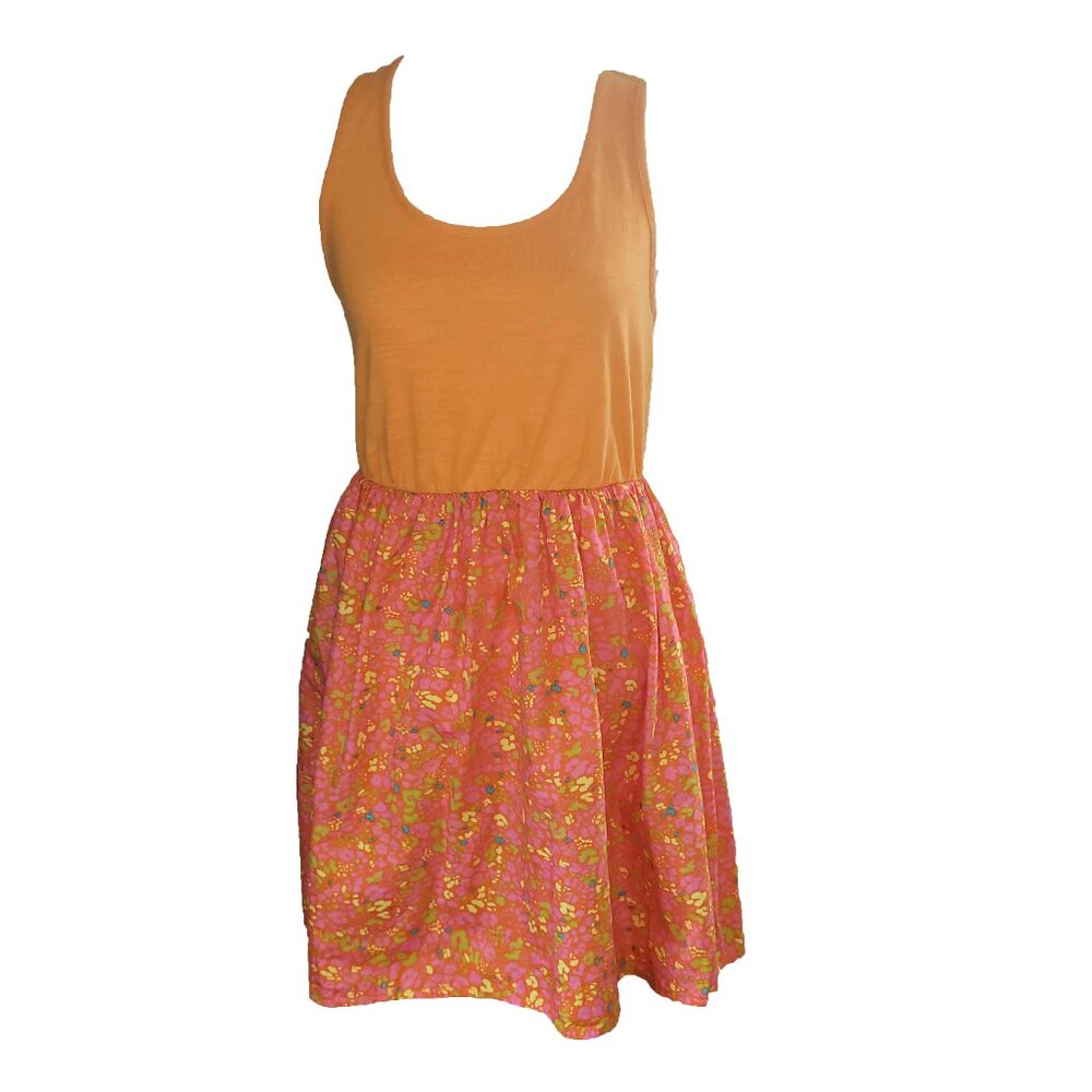 Love, Fire Orange Floral Tank Mini Size M